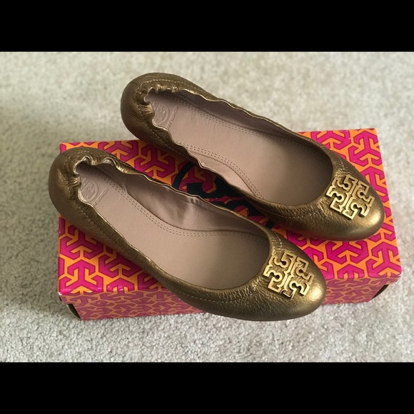 💕💕Tory Burch Melina Ballet-Bronze TumbledLeather - Picture 5 of 8